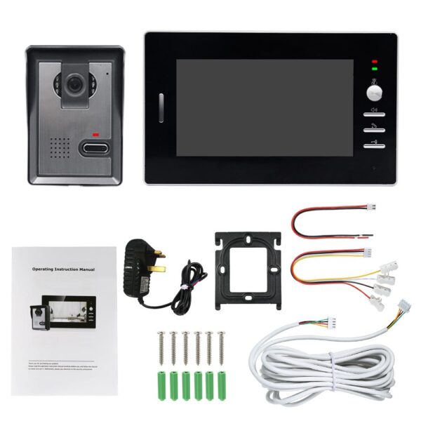 Video Doorbell 7 Inch Monitor 4-core Wired Video Doorbell Phone System